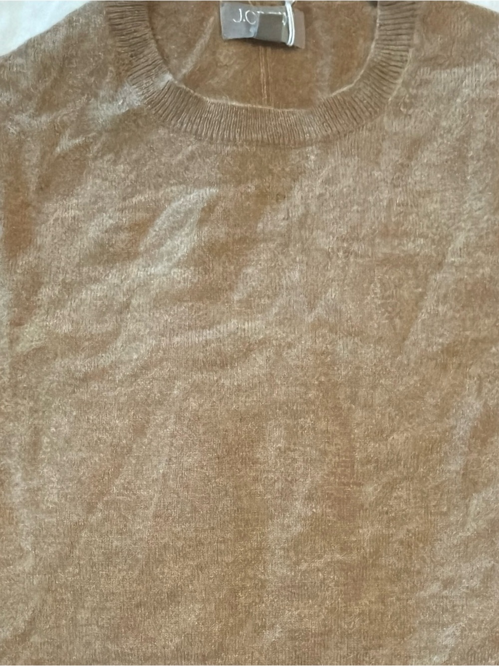 NWT J.Crew Cashmere Classic-Fit Crewneck Sweater Heather Camel S - Picture 6 of 12